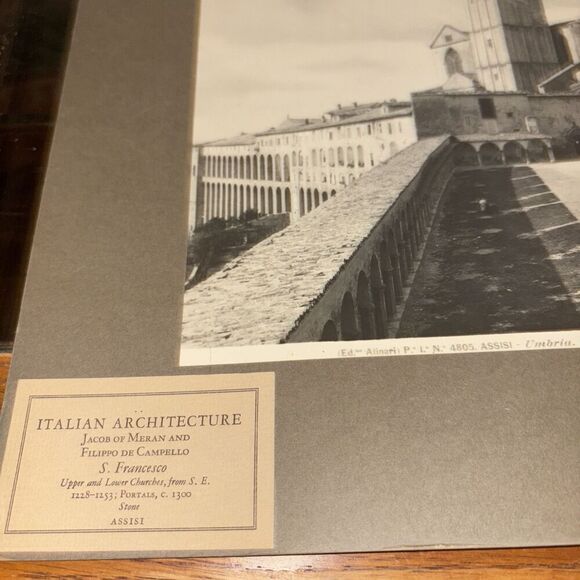 Vintage Assisi San Francesco Cathedral Mounted Italian Architecture Photo - Picture 2 of 6